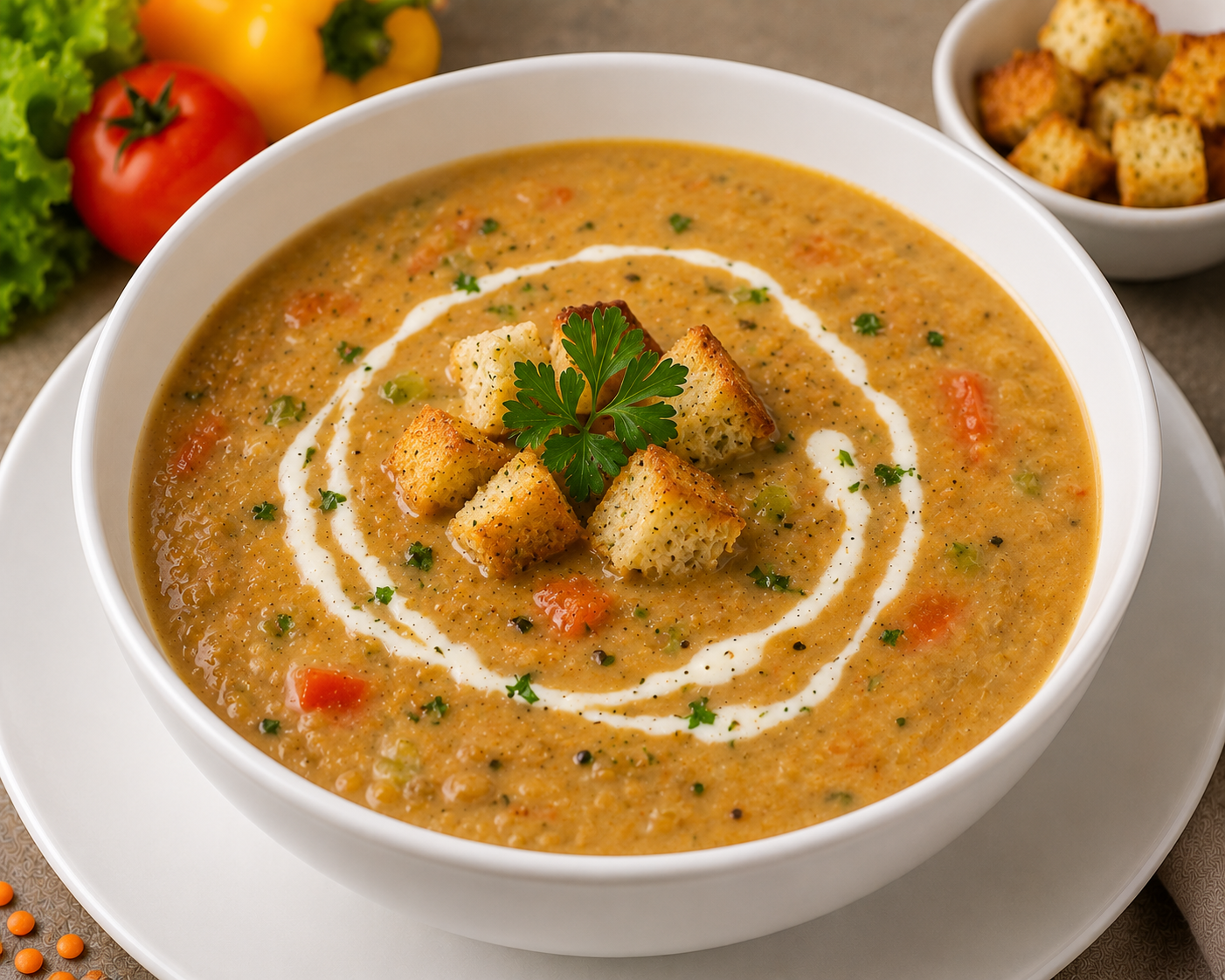 CREAMY LENTIL SOUP   