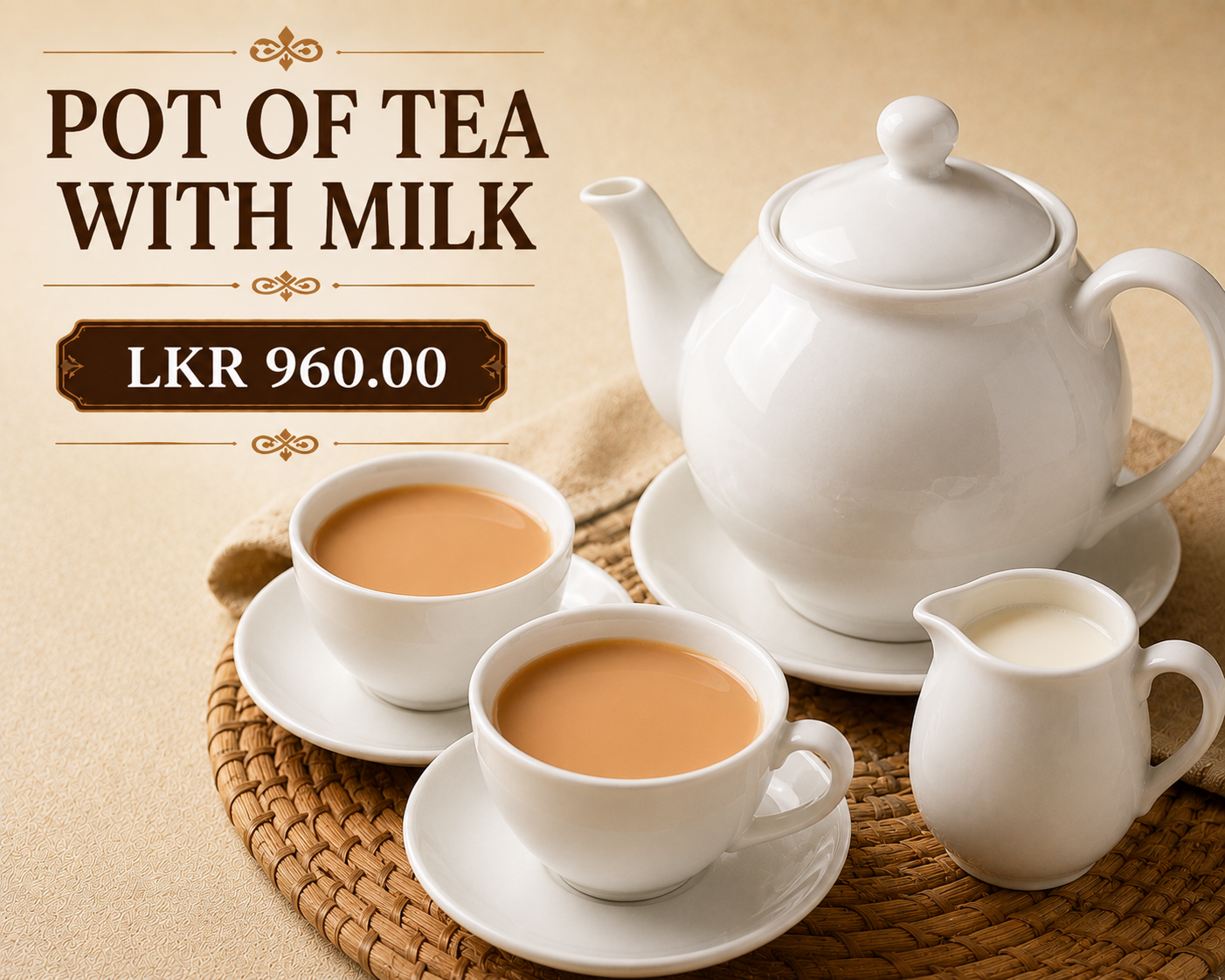 POT OF TEA WITH MILK